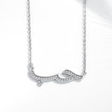 hub love arabic necklace silver diamonds cz cubic zirconia