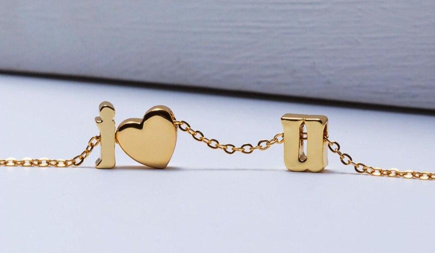 18K Gold Plated Lowercase Initial Letter Alphabet Necklace.