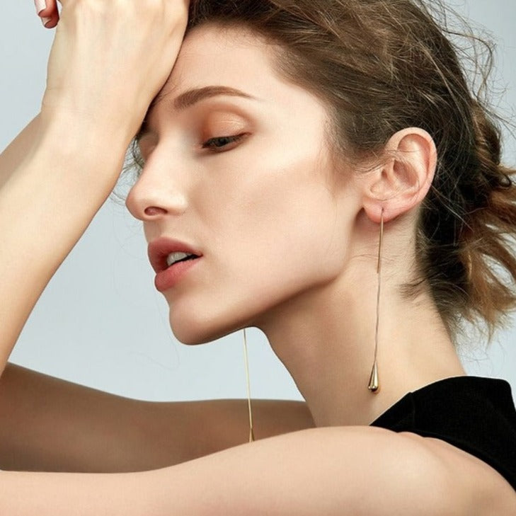 Long Teardrop Dangle Earrings 