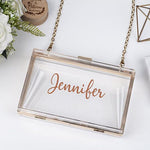 personalised acrylic clutch bag clear
