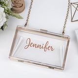 personalised acrylic clutch bag clear