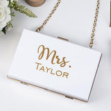 customised personalised acrylic clutch bag white