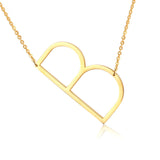 18ct Gold Plated Initial Letter Alphabet Pendant Choker Necklace 