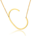 18ct Gold Plated Initial Letter Alphabet Pendant Choker Necklace 