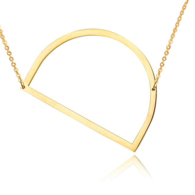 18ct Gold Plated Initial Letter Alphabet Pendant Choker Necklace 