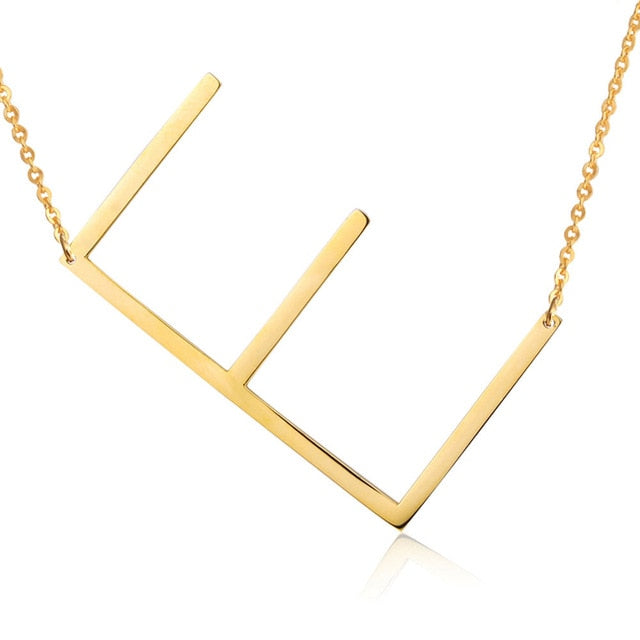 18ct Gold Plated Initial Letter Alphabet Pendant Choker Necklace 