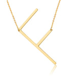 18ct Gold Plated Initial Letter Alphabet Pendant Choker Necklace 