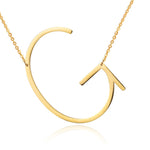 18ct Gold Plated Initial Letter Alphabet Pendant Choker Necklace 