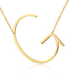 18ct Gold Plated Initial Letter Alphabet Pendant Choker Necklace 