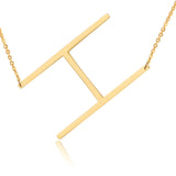 18ct Gold Plated Initial Letter Alphabet Pendant Choker Necklace 