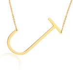 18ct Gold Plated Initial Letter Alphabet Pendant Choker Necklace 
