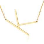 18ct Gold Plated Initial Letter Alphabet Pendant Choker Necklace 