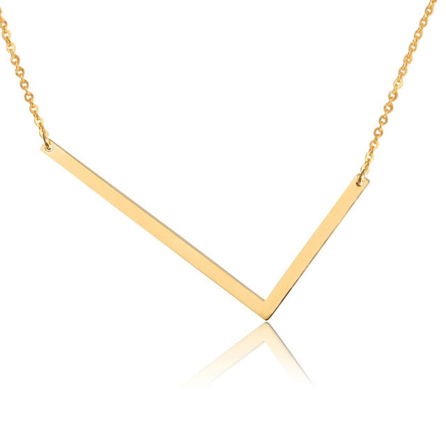 18ct Gold Plated Initial Letter Alphabet Pendant Choker Necklace 
