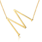 18ct Gold Plated Initial Letter Alphabet Pendant Choker Necklace 