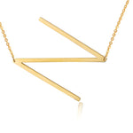 18ct Gold Plated Initial Letter Alphabet Pendant Choker Necklace 