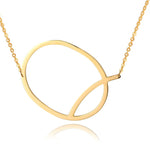 18ct Gold Plated Initial Letter Alphabet Pendant Choker Necklace 