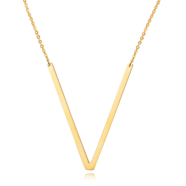 18ct Gold Plated Initial Letter Alphabet Pendant Choker Necklace 