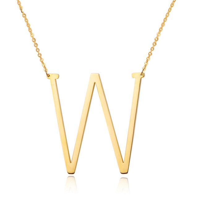 18ct Gold Plated Initial Letter Alphabet Pendant Choker Necklace 