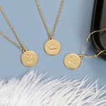 Gold Arabic Initial Letter Necklace - Arabic Alphabet Necklace