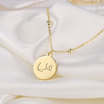 arabic initial letter necklace gold