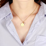 Arabic Alphabet Initial Letter Necklace with Birthstone 