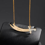 Personalised Arabic Imam Ali Zulfiqar Sword Necklace Dhu al Fiqar 