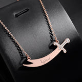 Personalised Arabic Imam Ali Zulfiqar Sword Necklace Dhu al Fiqar 