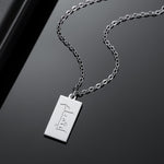 Personalised  Arabic Name Engraved Bar Necklace - 18ct Gold Plated