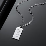 Personalised  Arabic Name Engraved Bar Necklace - 18ct Gold Plated