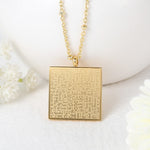 AYATUL KURSI Kufi Calligraphy Square Necklace 