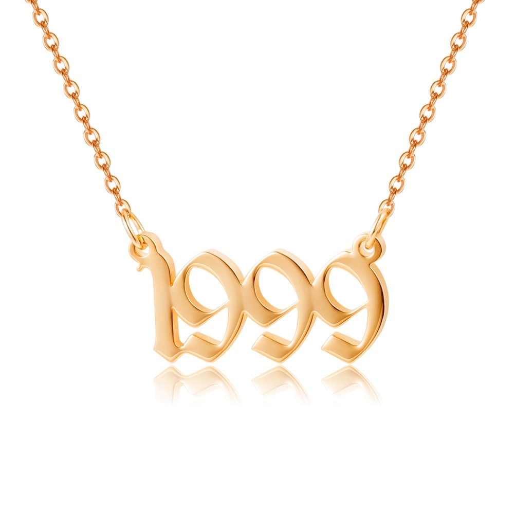 Personalised Birth Year Necklace UK rose gold