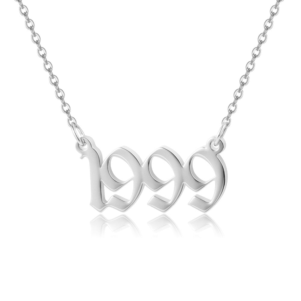 Personalised Birth Year Necklace UK silver