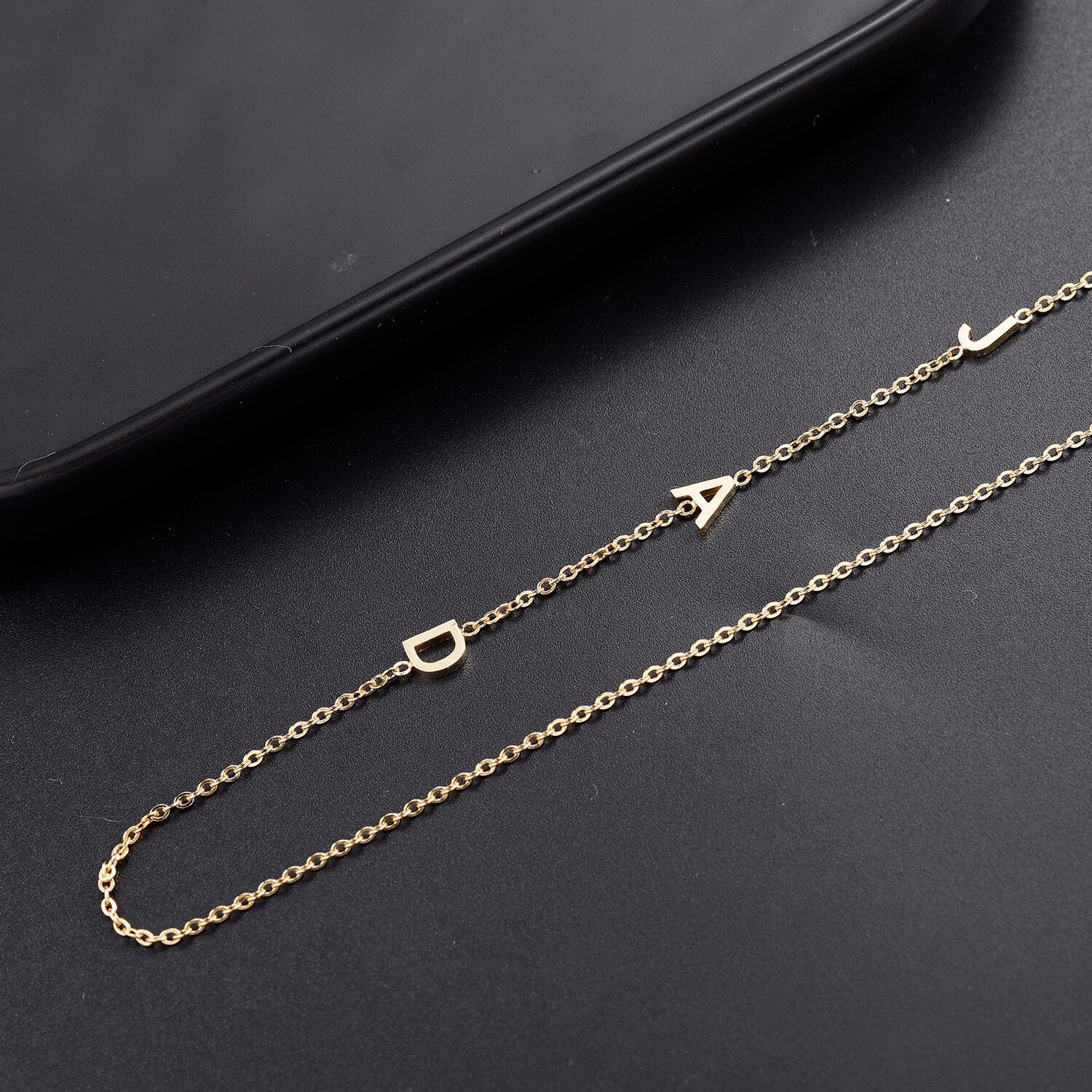 Personalised Sideways Initials Necklace Inspired by Meghan Markle