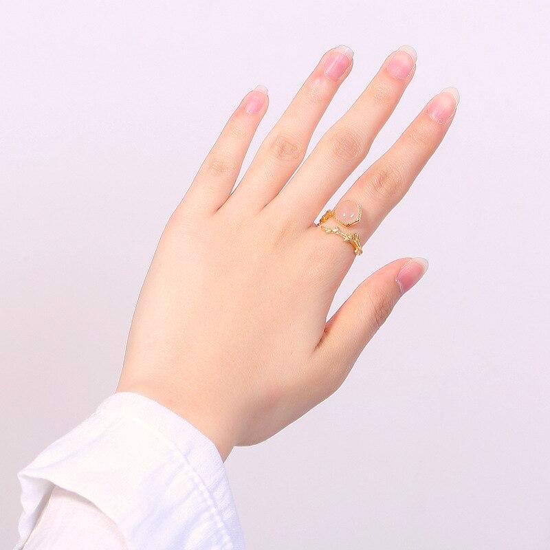 Natural Rose Quartz Ring -925 Sterling Silver & 18K Gold Vermeil