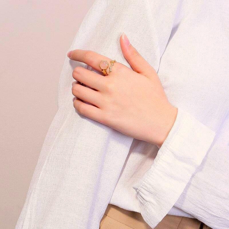 Natural Rose Quartz Ring -925 Sterling Silver & 18K Gold Vermeil