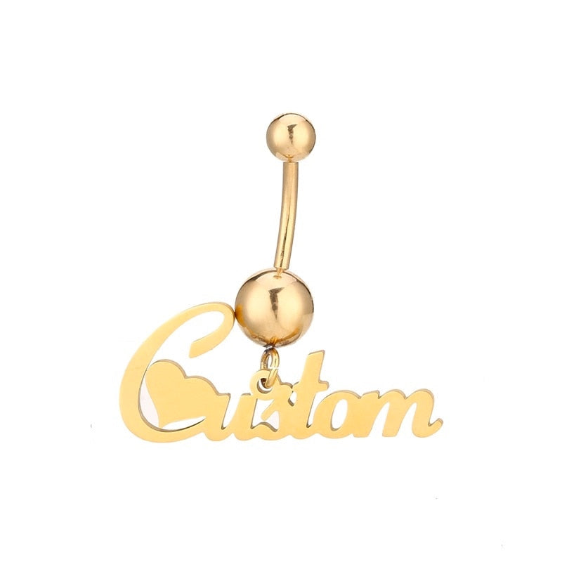 Personalised Belly Button Bar Piercing Custom Rings UK