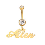 Personalised Belly Button Bar Piercing Custom Rings UK