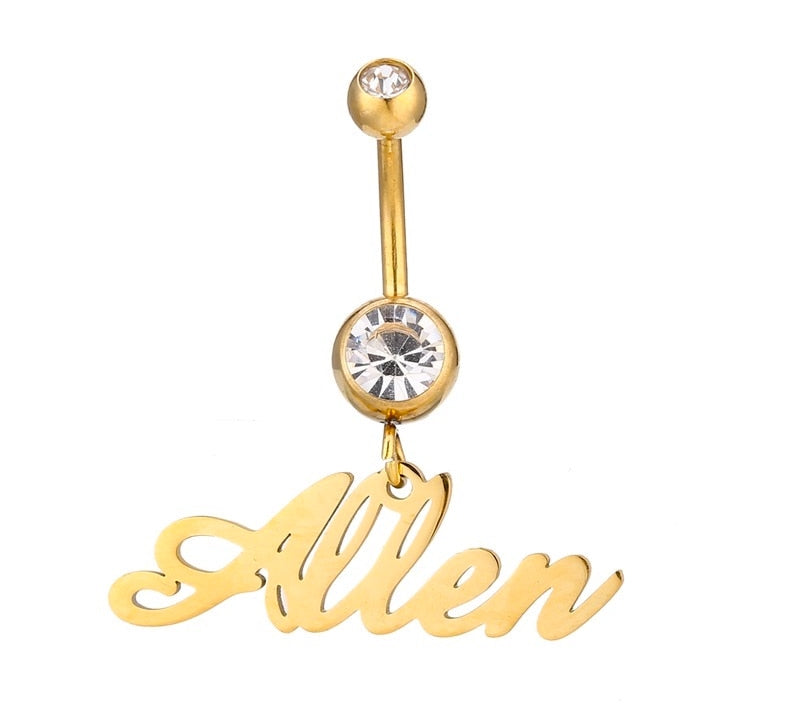 Personalised Belly Button Bar Piercing Custom Rings UK