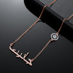 Personalised Arabic Name Necklace With Evil Eye