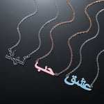 Personalised Arabic Enamel Name Necklace Custom 