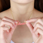 custom Colourful Enamel Name Necklace