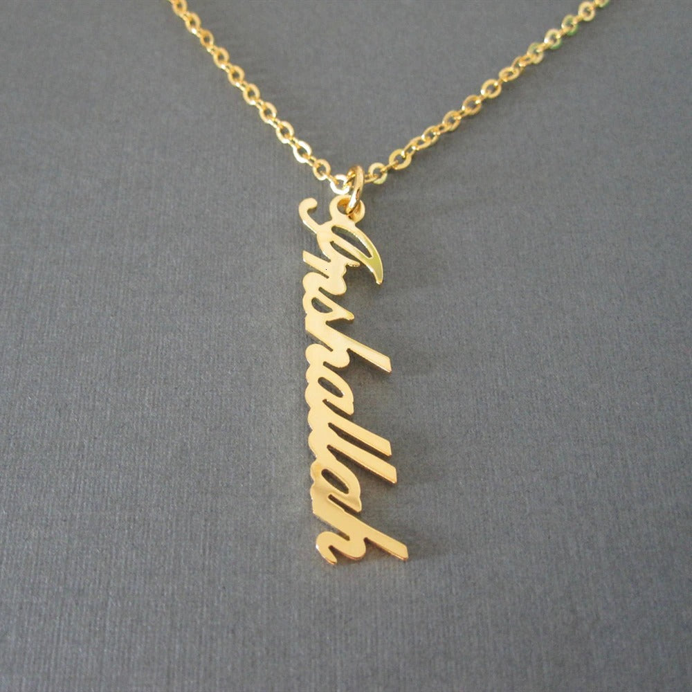 Personalised Vertical Nameplate Necklace