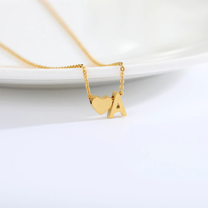 heart alphabet letter gold