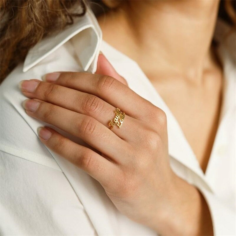 personalised name ring for women